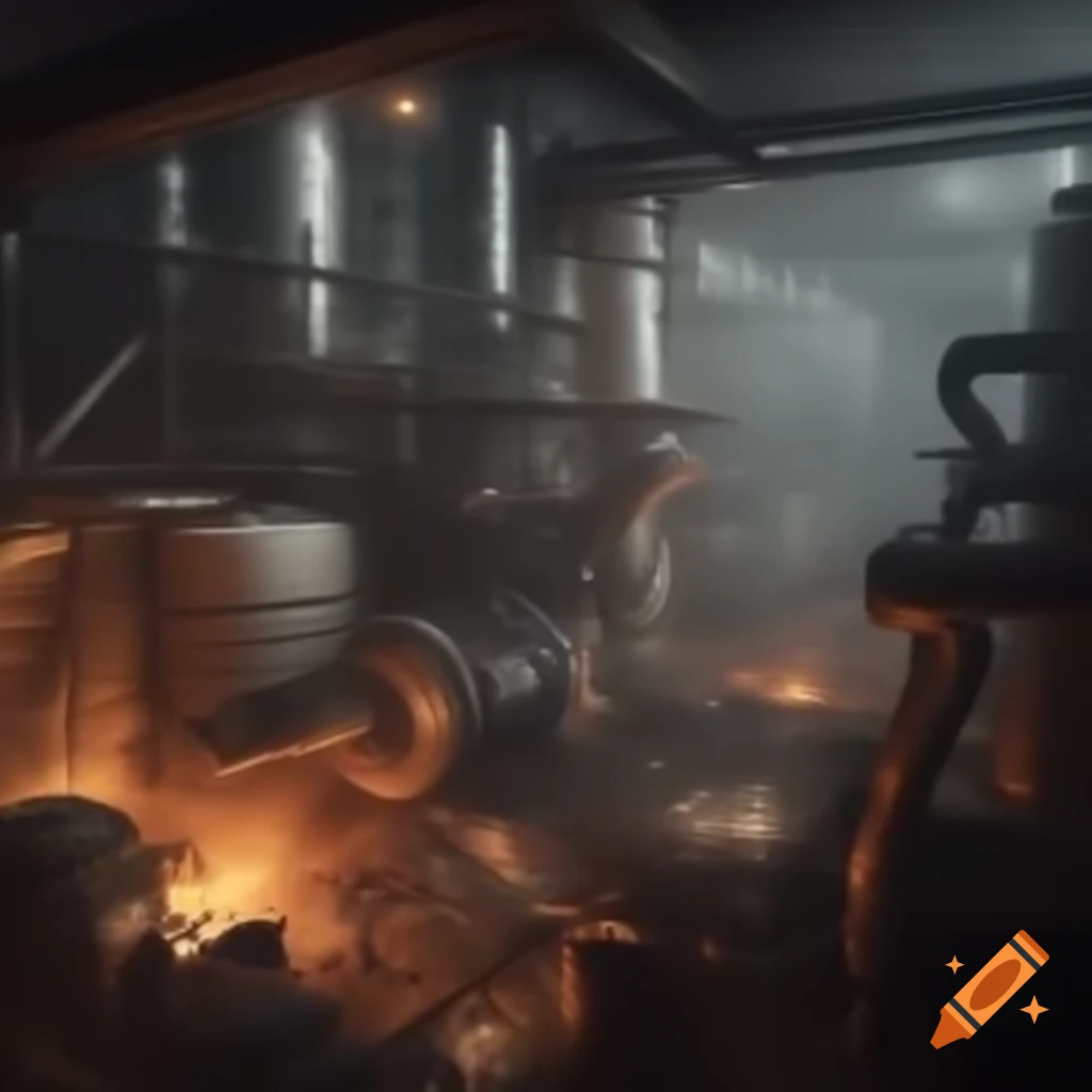Industrial production facility in the aftermath of a disaster