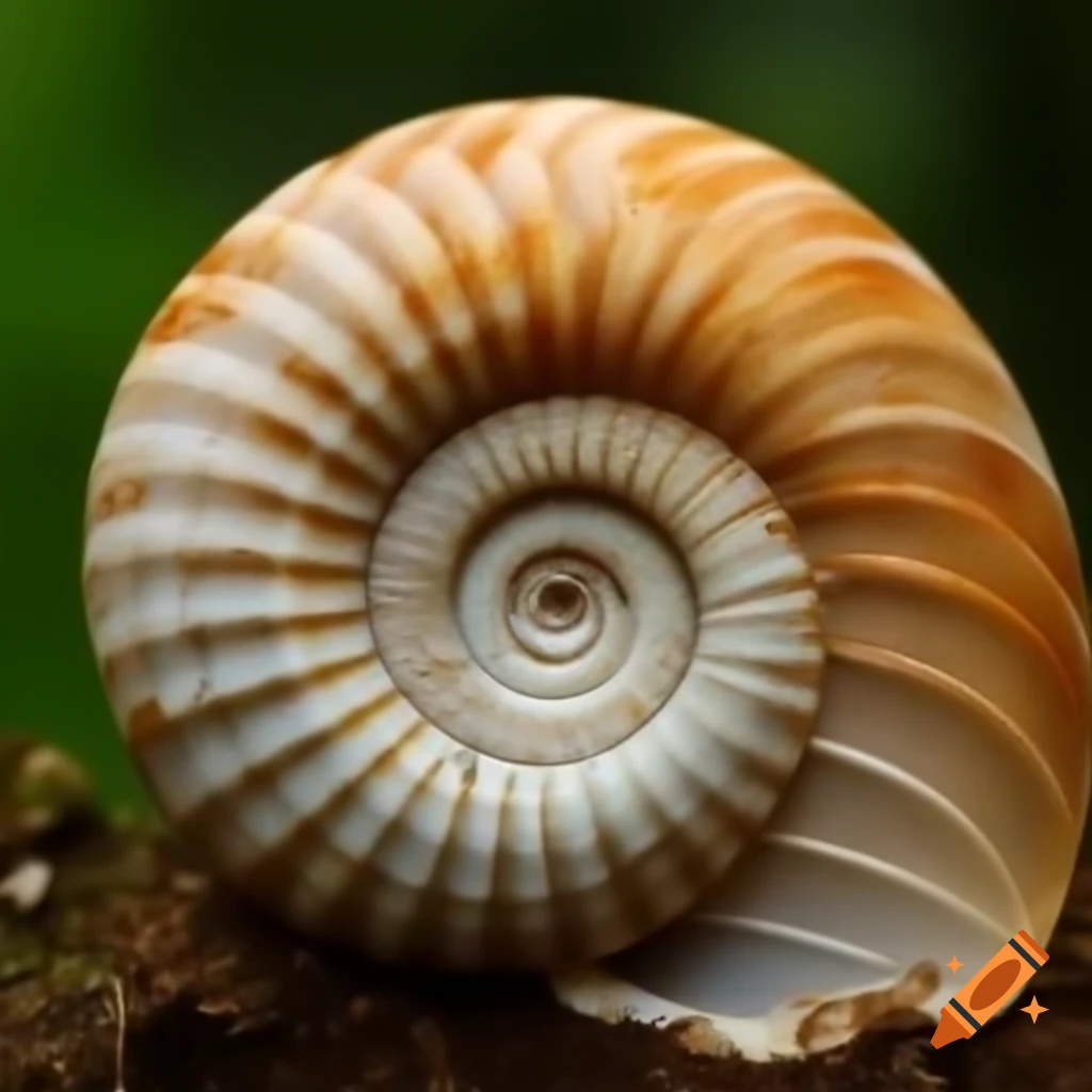Spiral shell close-up showcasing intricate patterns
