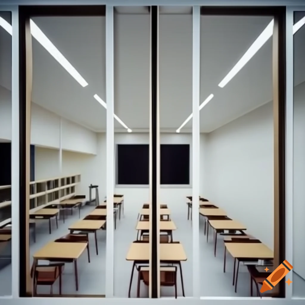 Pattern design featuring grid formation of classrooms with visible ...