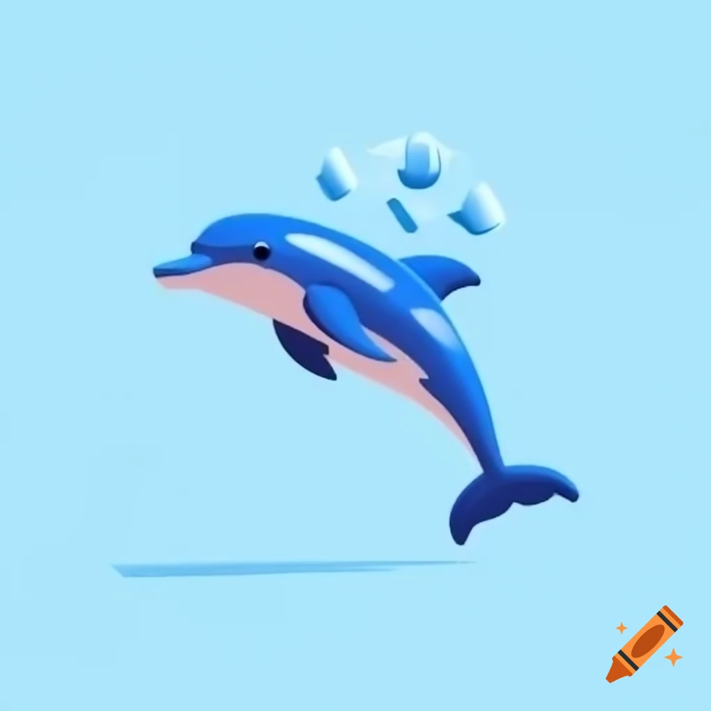 Friendly dolphin illustration in vibrant colors for social media profile