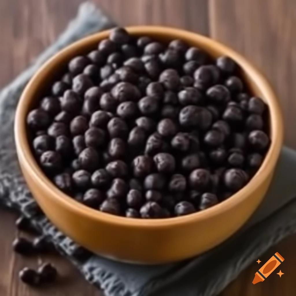 Bowl of black chickpeas