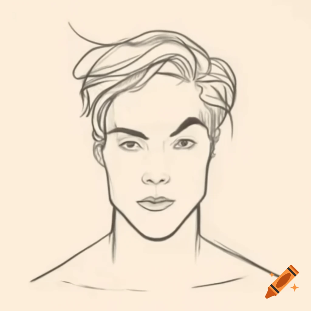 Outline sketches of male figures for drawing reference