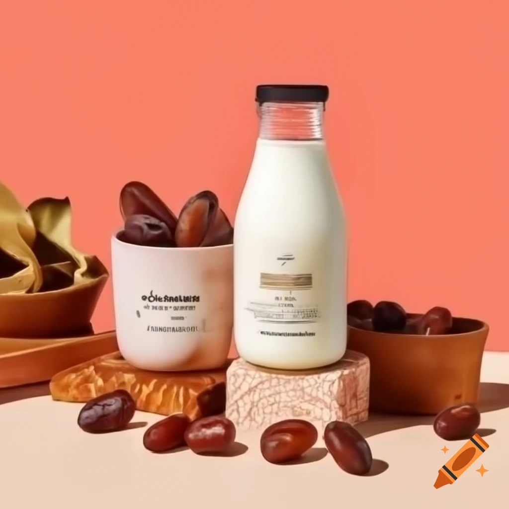Creamy milk and sweet dates beverage, rich flavor and texture