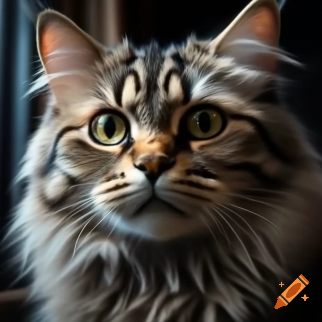 Cute realistic cat portrait