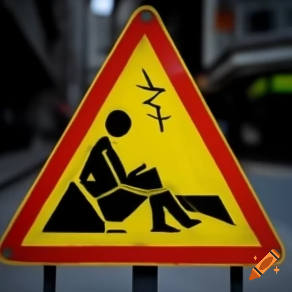 Vibrant yellow caution street sign symbolizing emotional navigation and protection