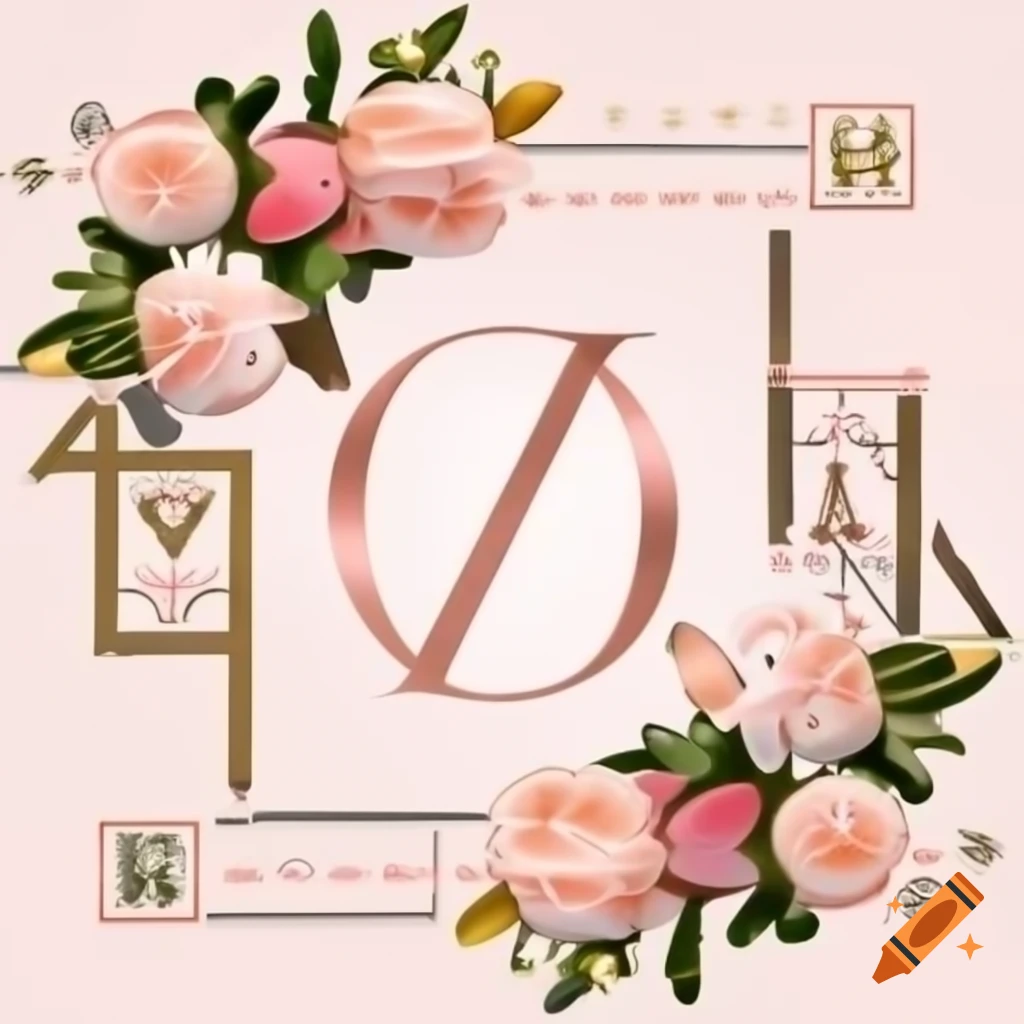 Elegant typography design featuring names and date with hashtag on Craiyon