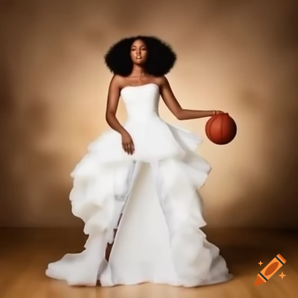 Unique wedding dress designed for a basketball team captain