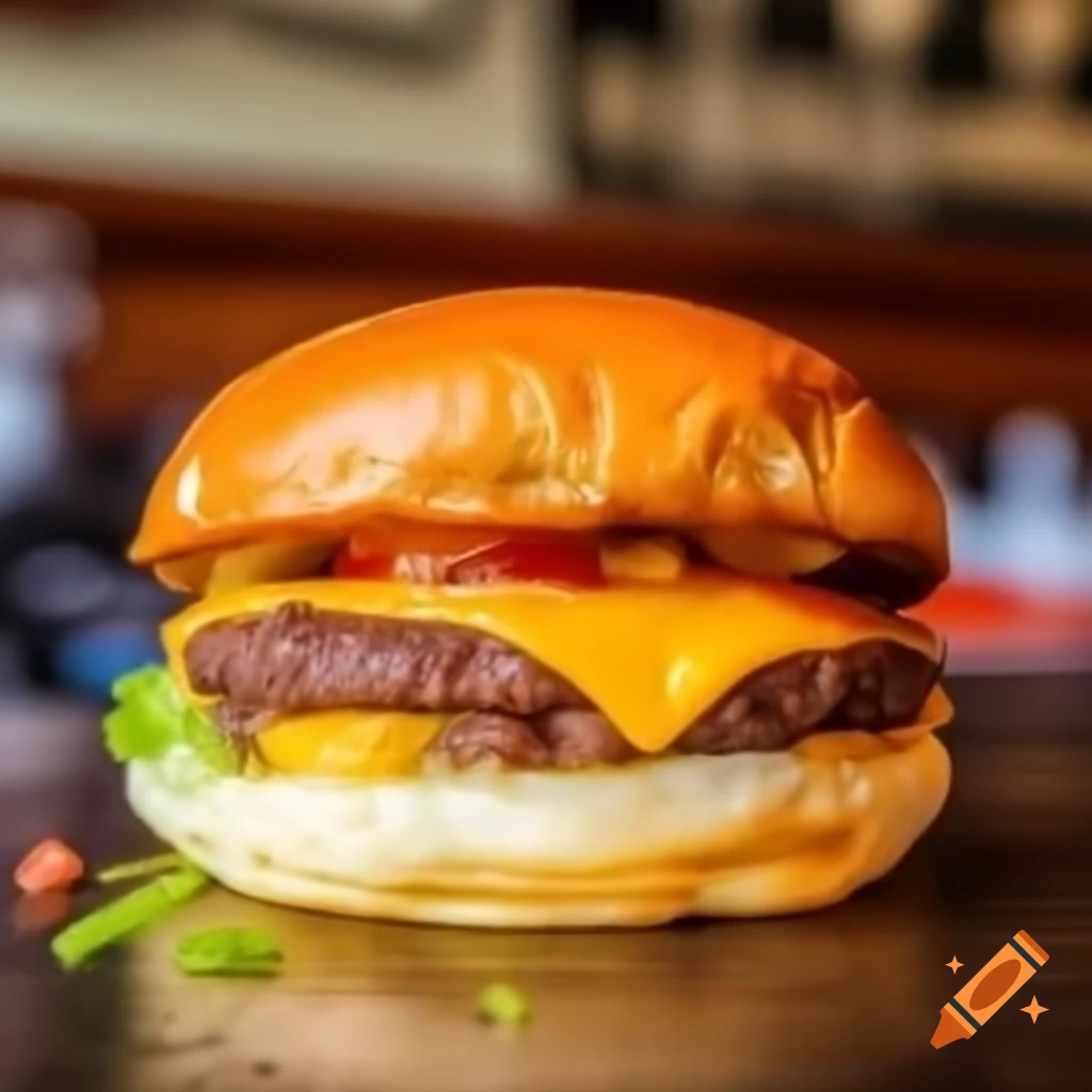 Sonic burger with toppings and side items