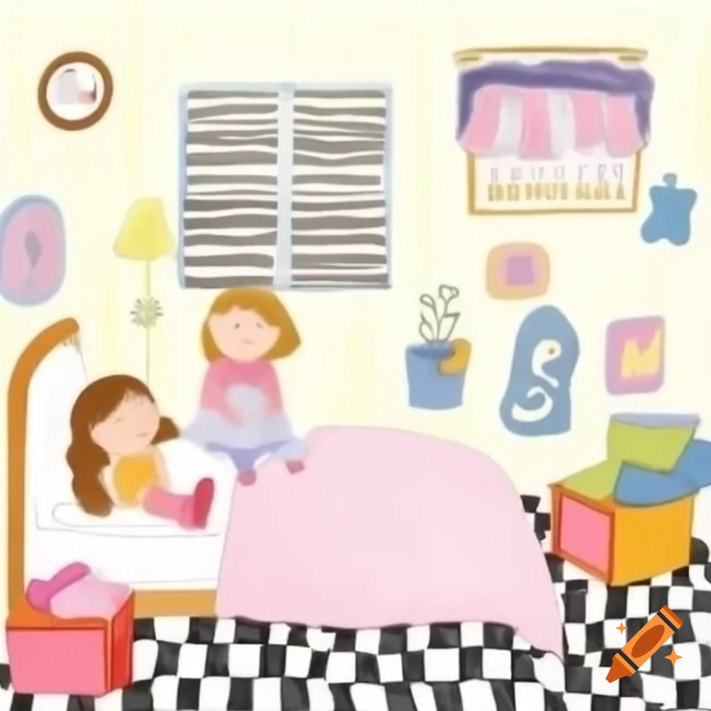 Woman reading Pinocchio to a girl in bed