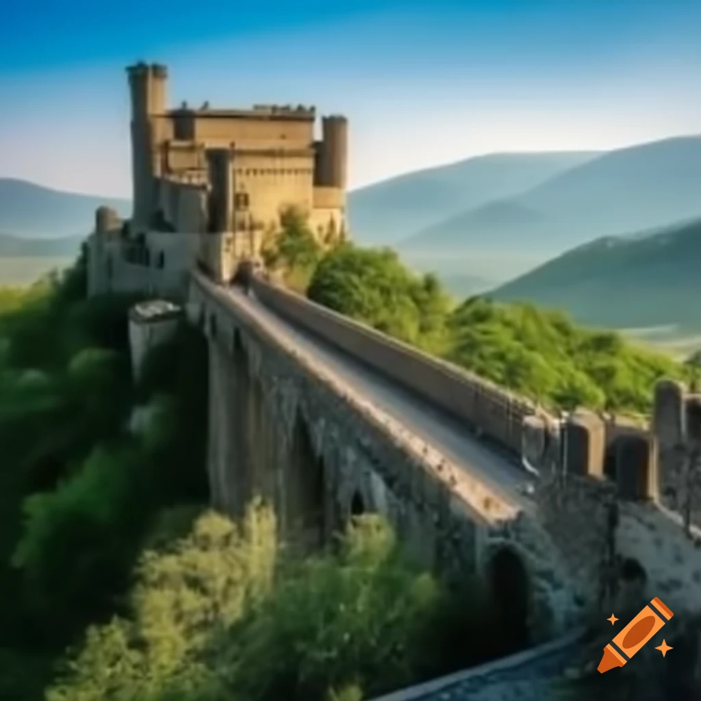 Antigo castelo com ponte levadia