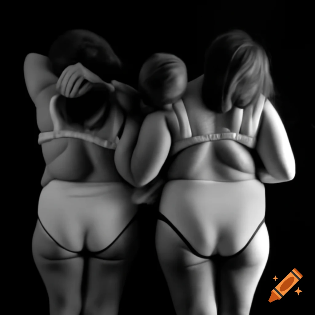 Family of women showcasing similar body shapes from behind, illustrating genetic traits