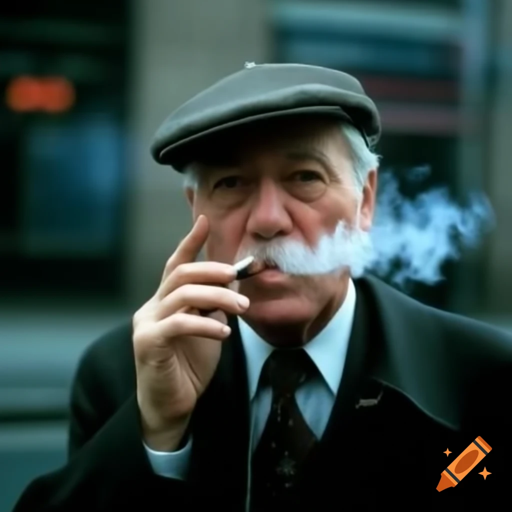 Man smoking on street in 1999