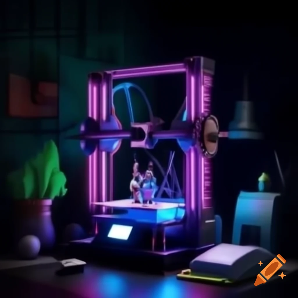 3D printer creating a rocket model