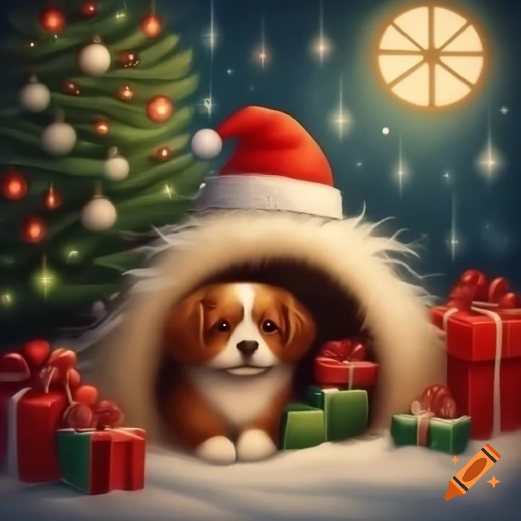 Heartwarming poster for animal shelter Christmas donation campaign featuring rescue animals