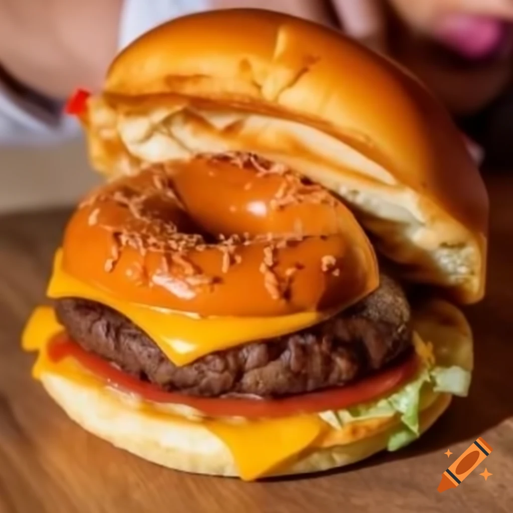 Burger with a donut inside, unique food creation