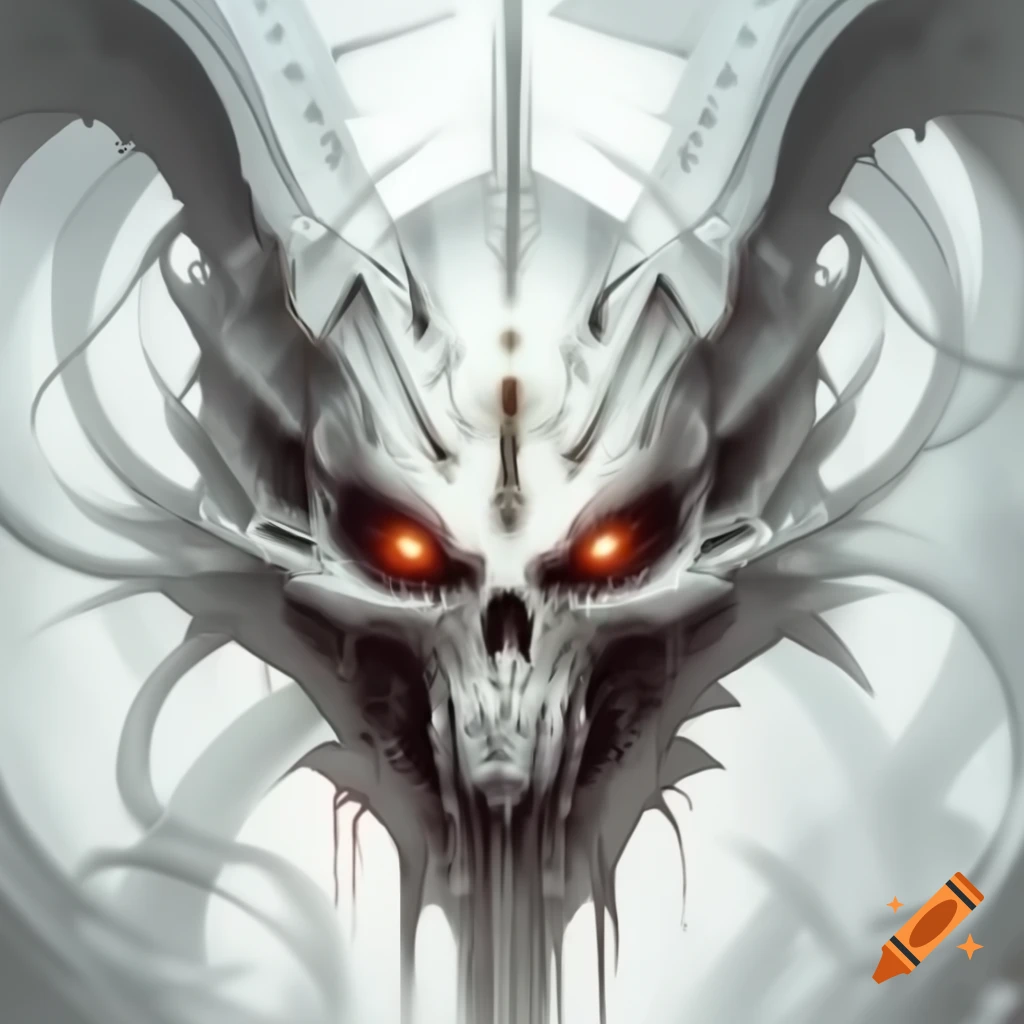 Fractal biomechanical Egyptian biohazard design on alien bone skull