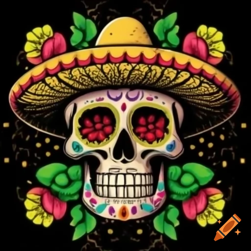 Colorful skull design for Cinco de Mayo celebration