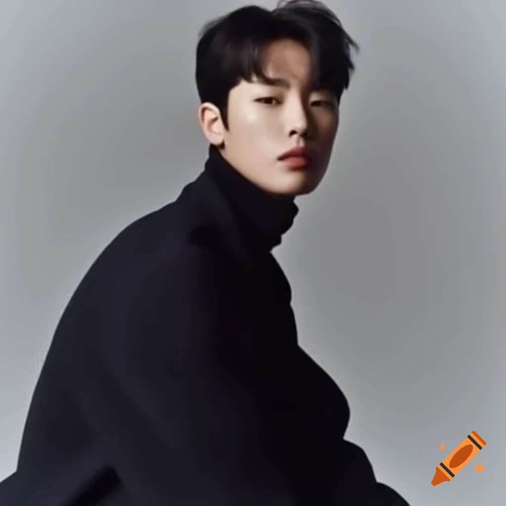 Korean male idol and model posing for Vogue Korea