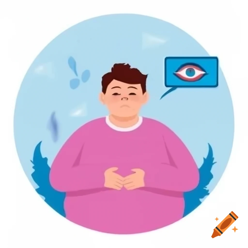 Man with obesity and eye disease, health awareness