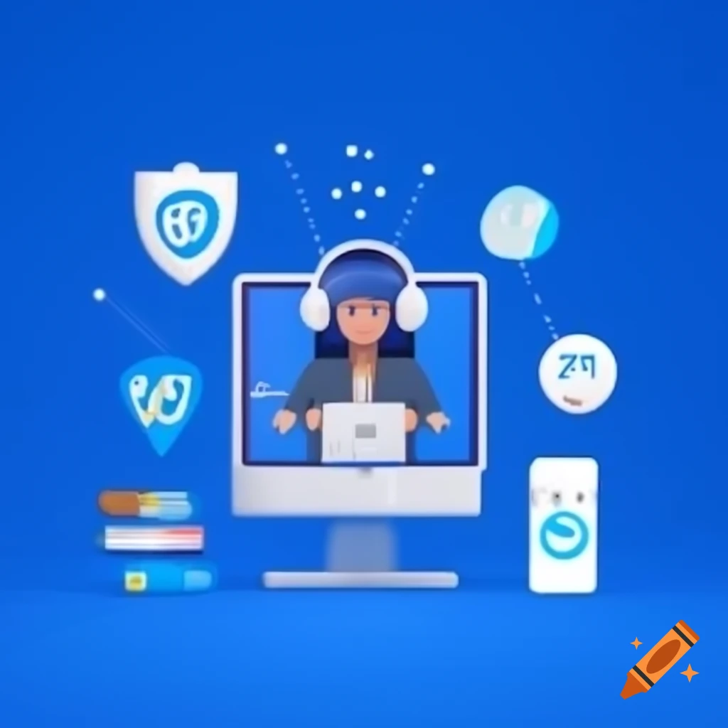 Digital network background with blue and white colors featuring digital locks
