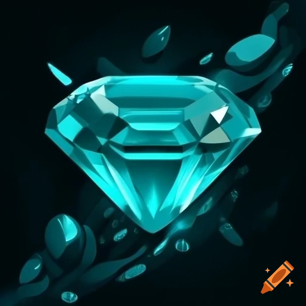Cyan chaos emerald gem