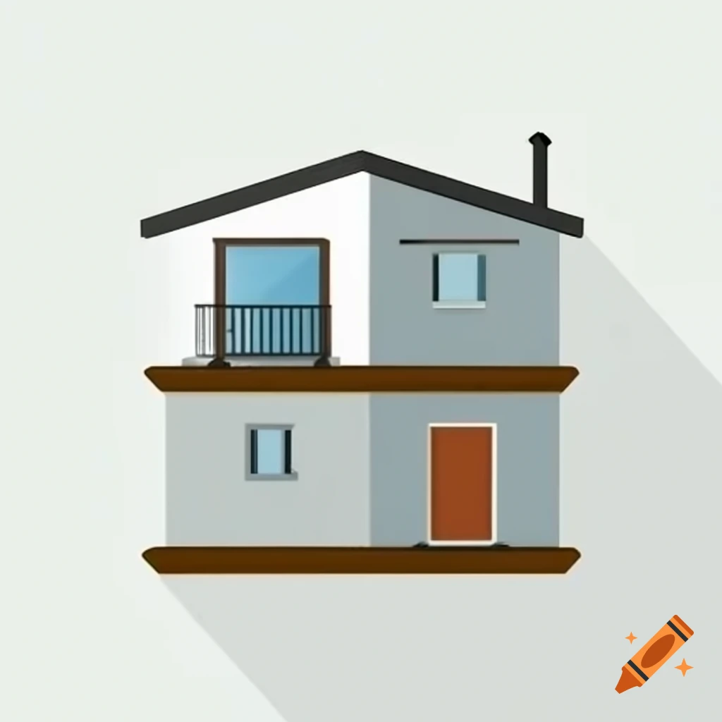 Side elevation view of two-story home with balcony and power pole