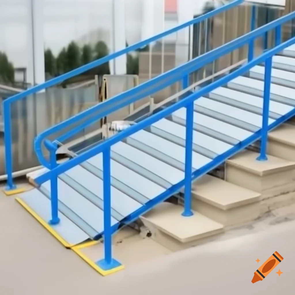 Metal ramp railing with sleek design