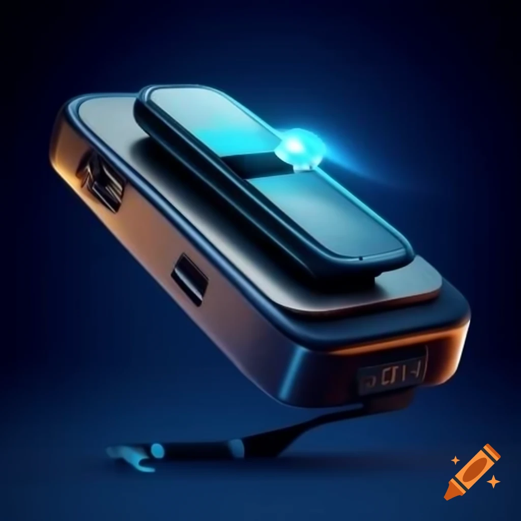 Futuristic smartphone charger with sleek design