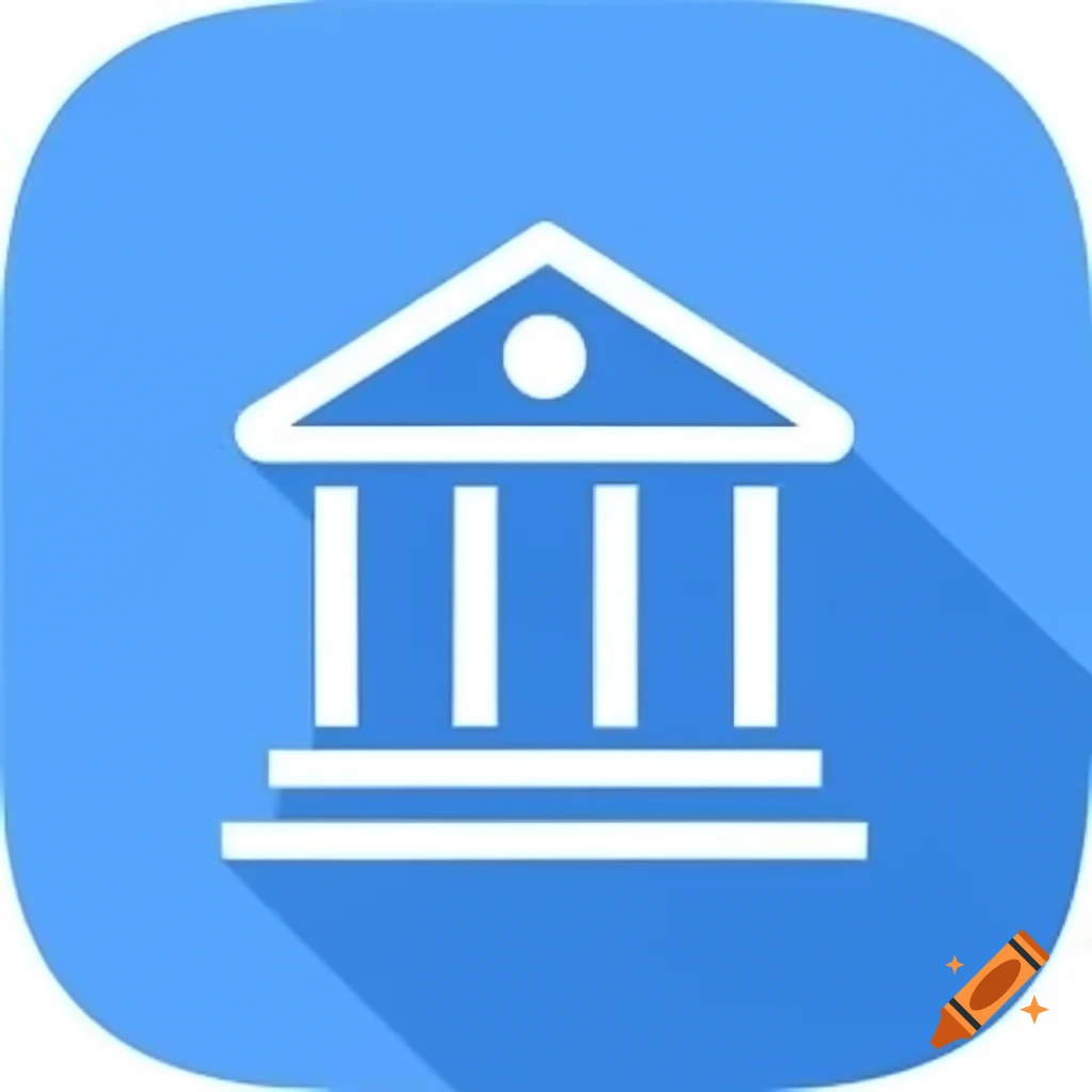 Stylized bank icon representation