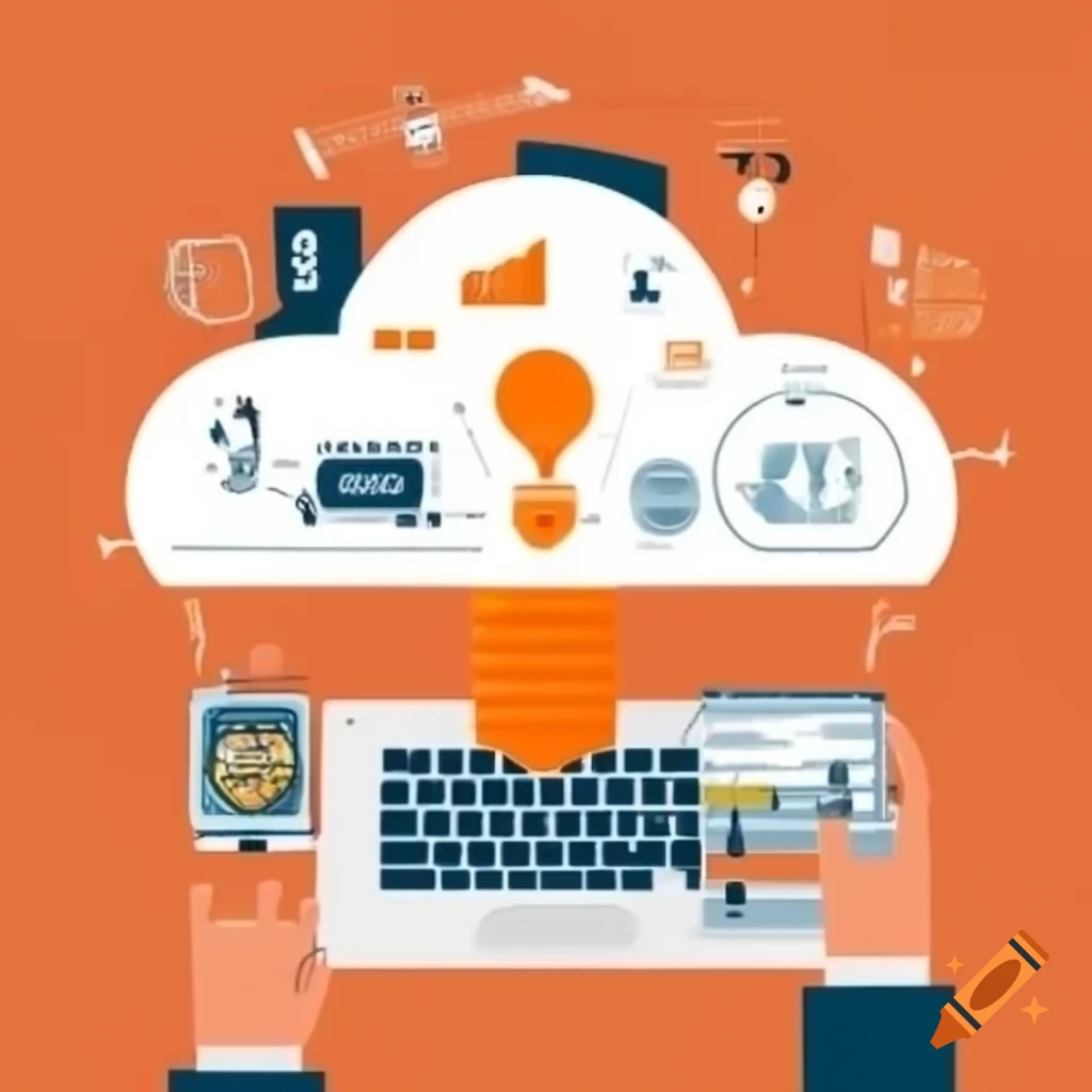 Design concept for smart cloud logistics management system with technology theme