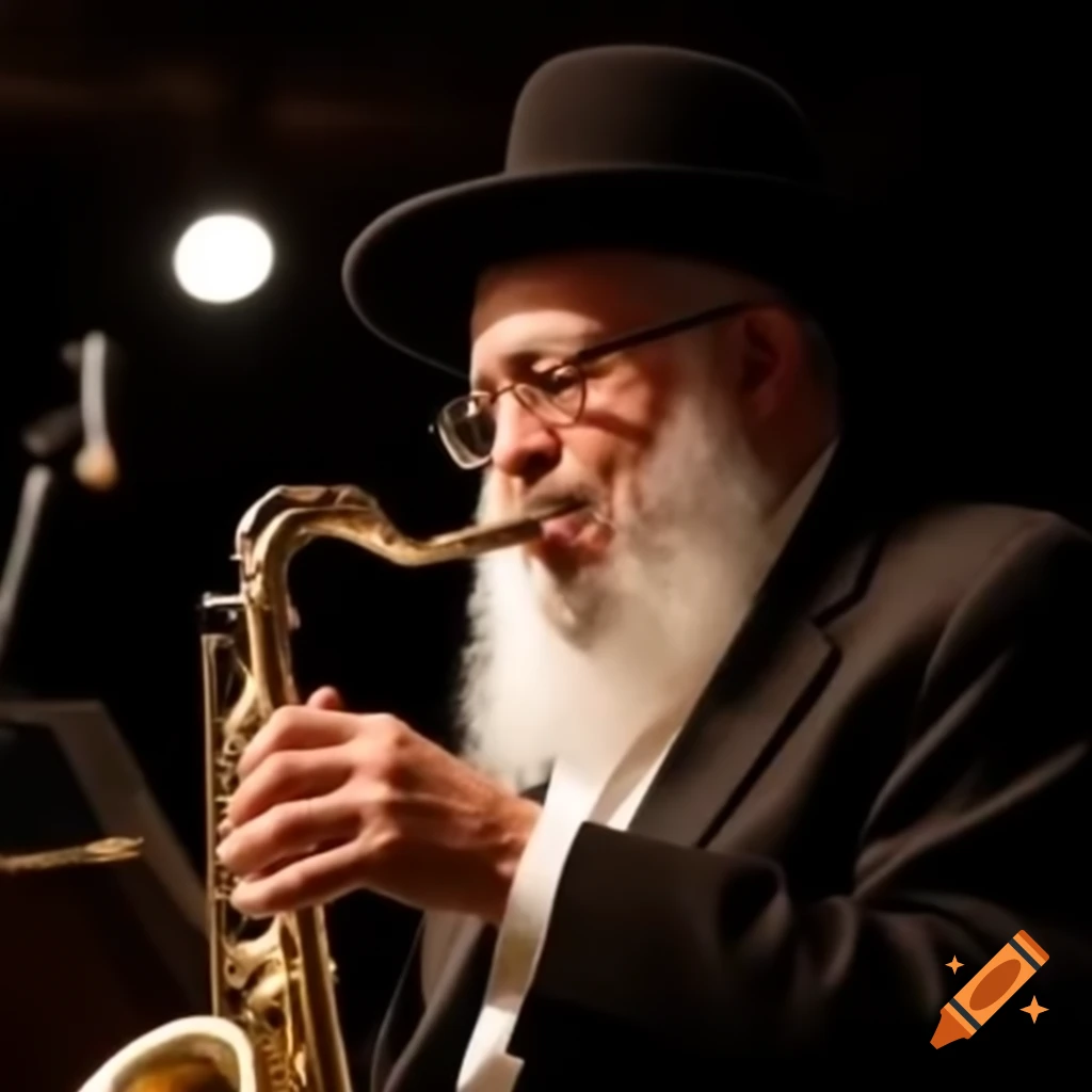 Rabbi playing jazz music on instrument