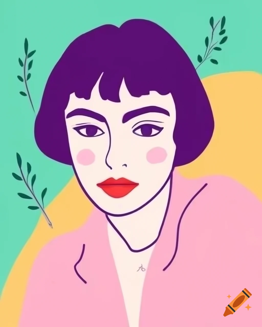 Matisse style painting featuring pastel colors and Italian scenery