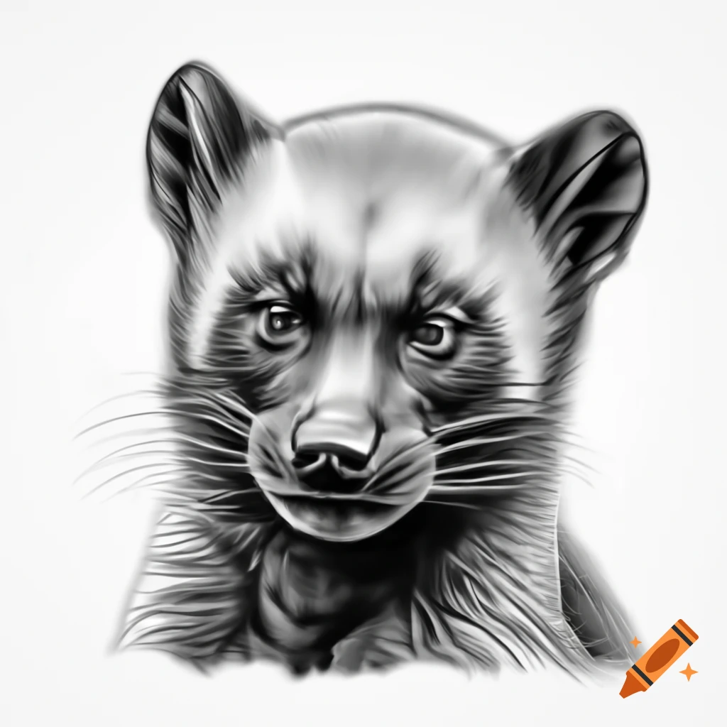 Wolverine portrait in black and white pencil drawing