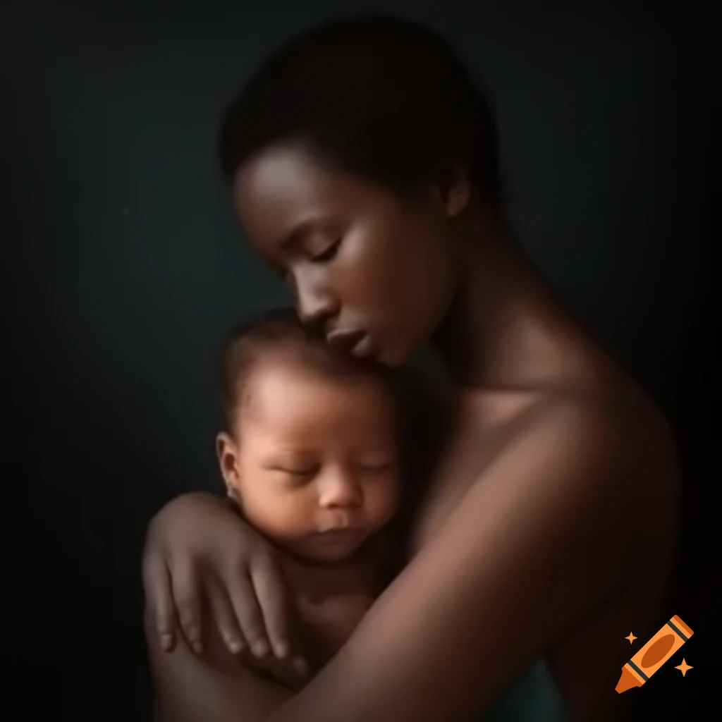 Woman holding a baby, showcasing maternal bond