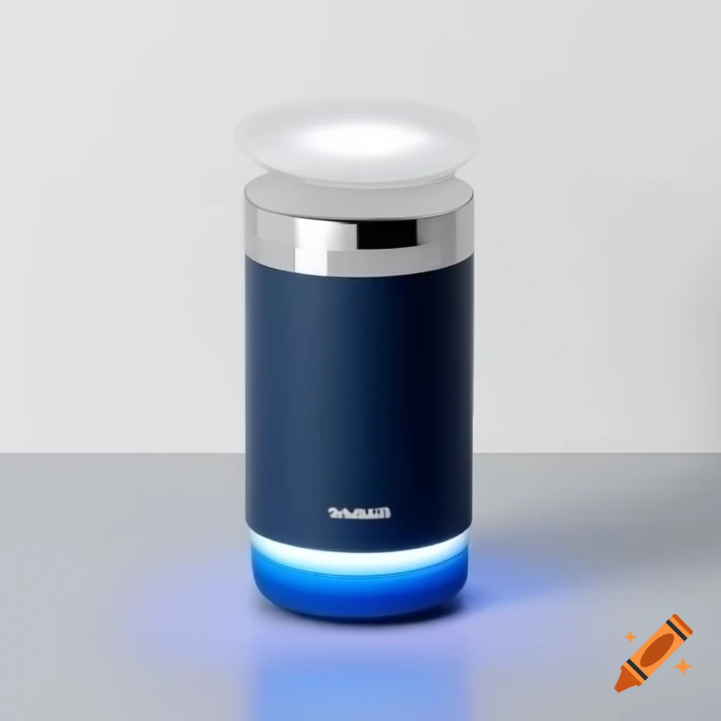 Navy blue cylindrical shaving machine with LED light and shaving blades