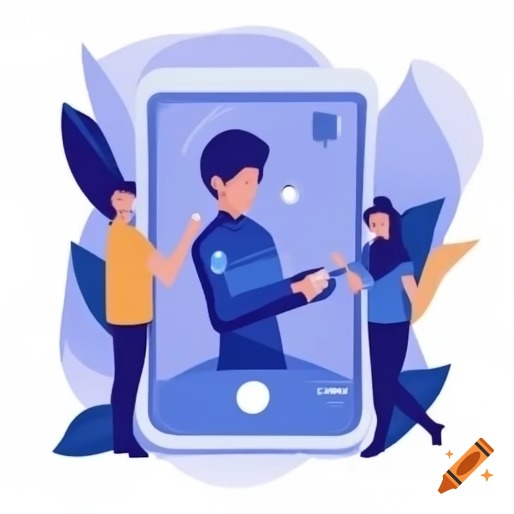 Two people using phones in a shared space, focused on digital interaction