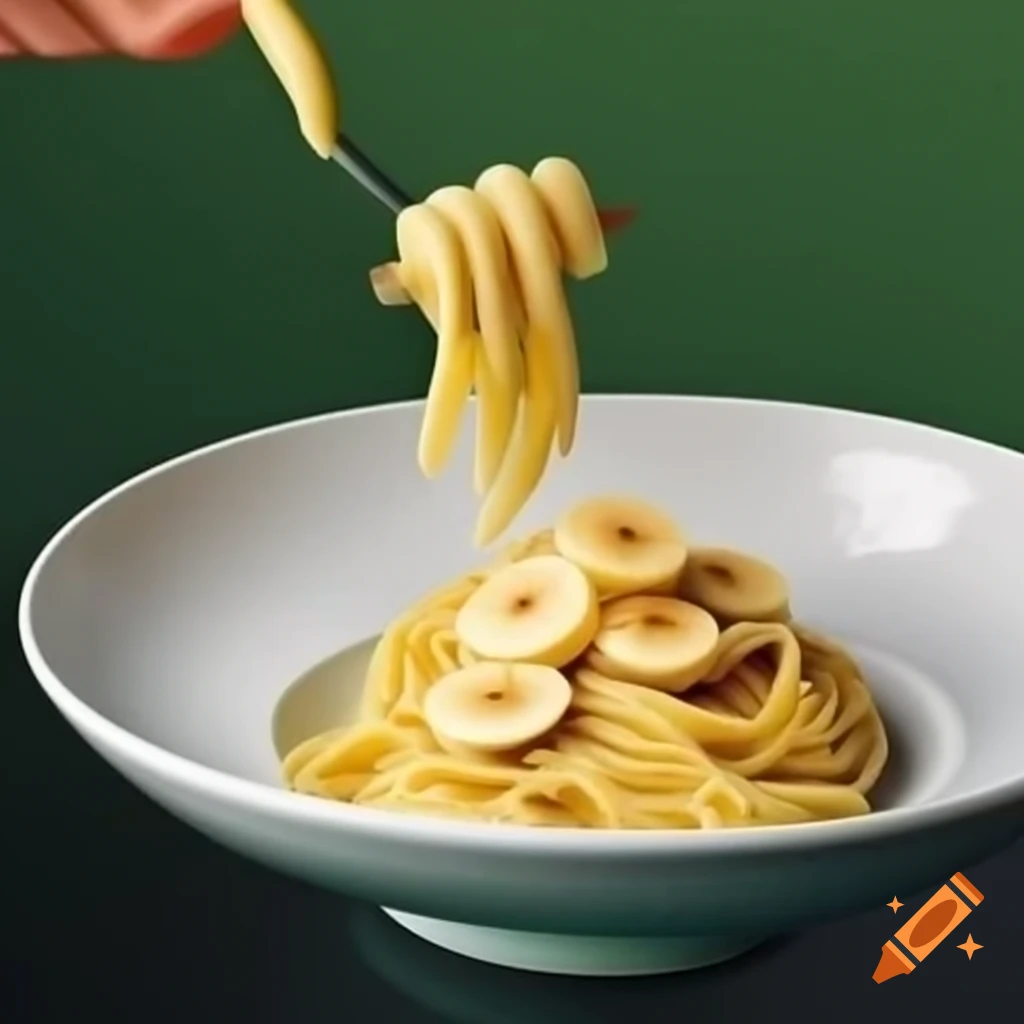 Unique dish of bananas served on pasta