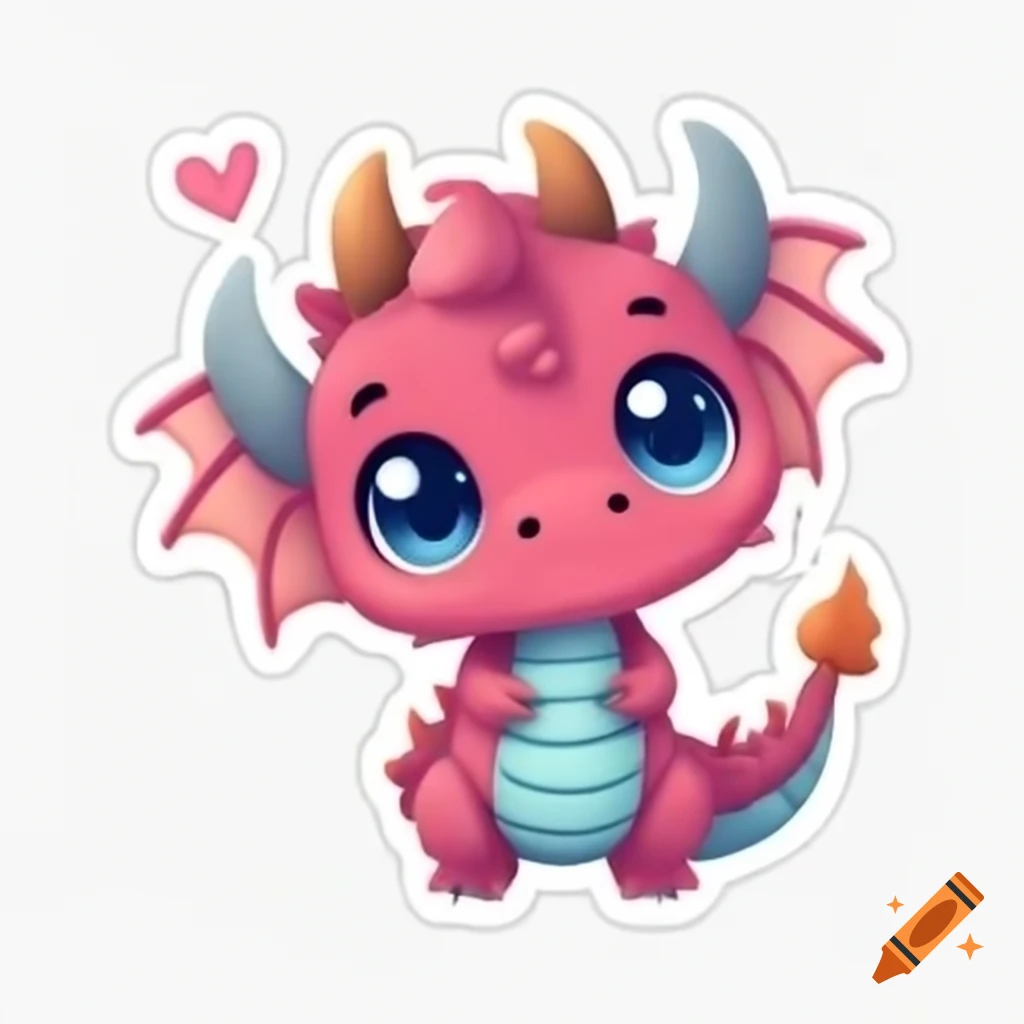 Sticker pack featuring cute cartoon dragon expressing various emotions