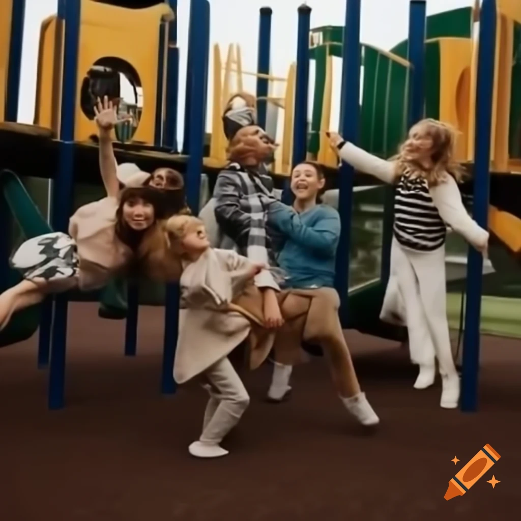 Playground celebration with festive atmosphere