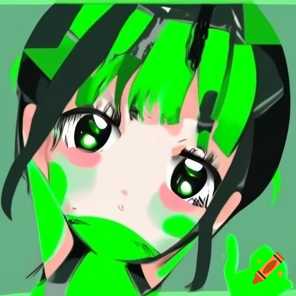 Anime-style avatar inspired by Kaai Yuki with Spotify colors