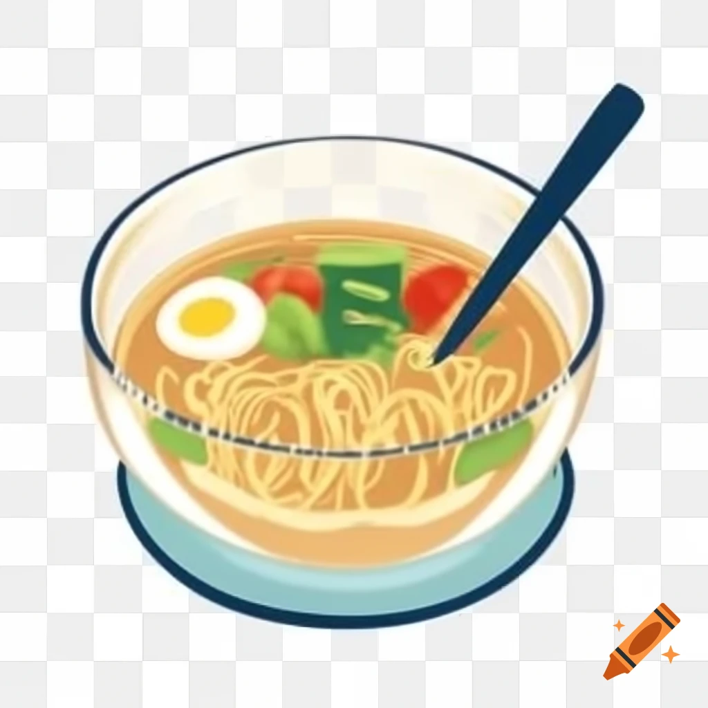 Warm Korean wheat noodle soup with egg, seaweed, and vegetables