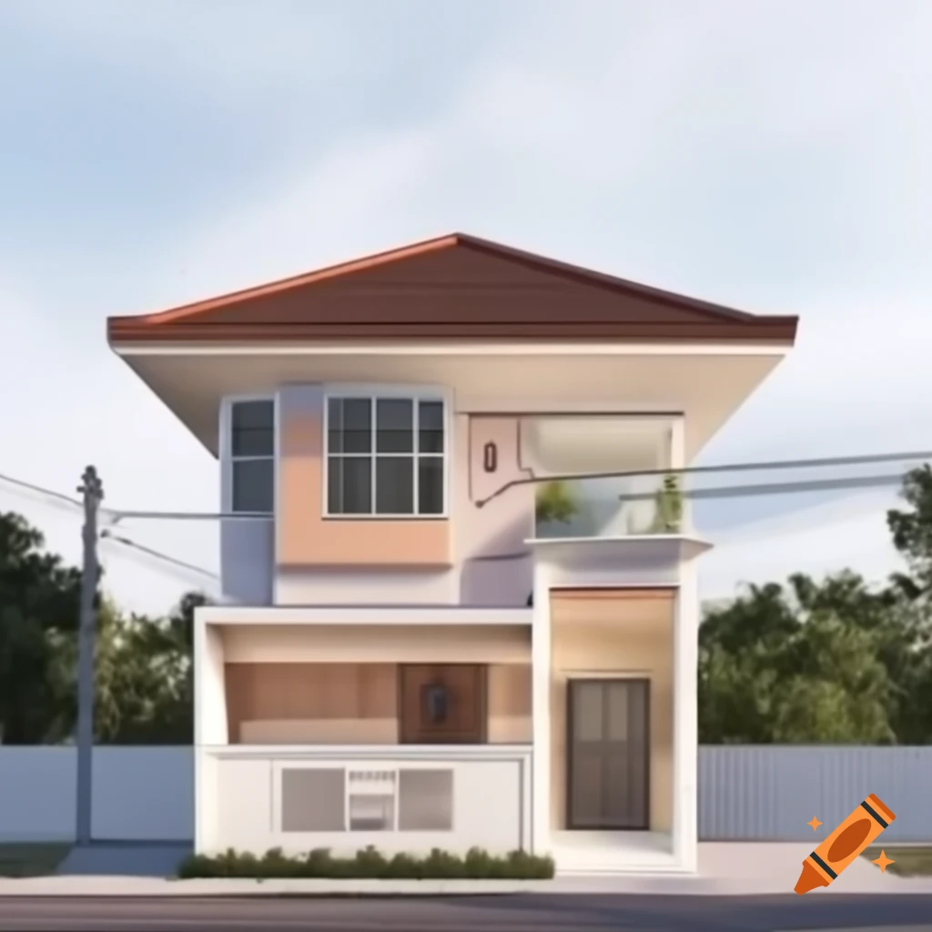 Filipino style house design drawing, single story