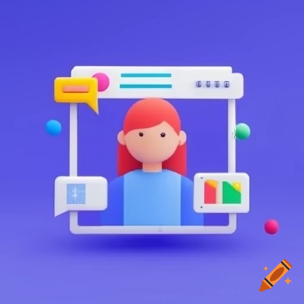 Flat design character login screen interface
