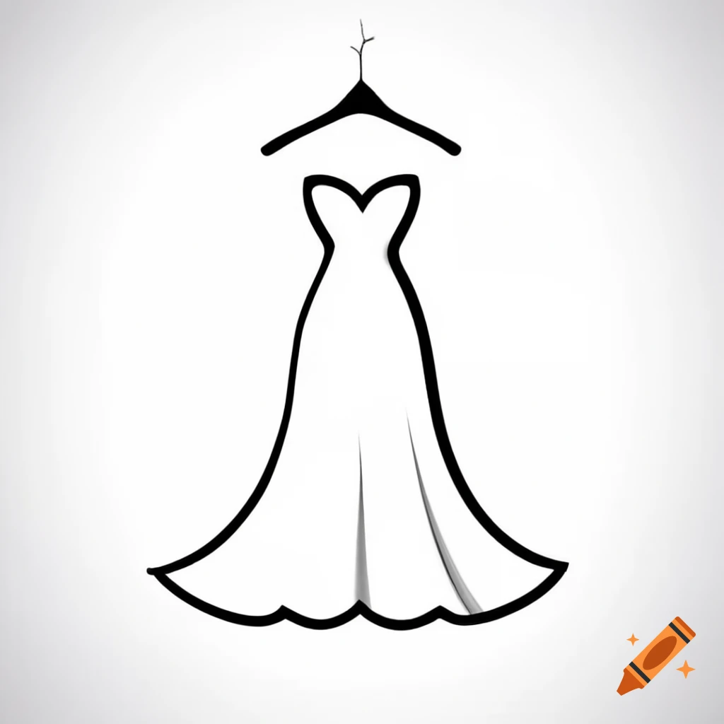 Couture logo featuring elegant flared wedding gown with hanger