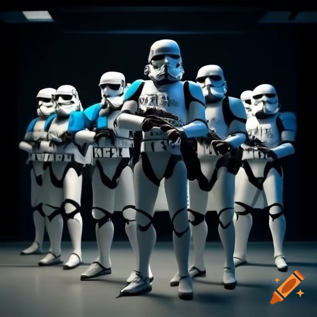 Photorealistic depiction of stormtroopers