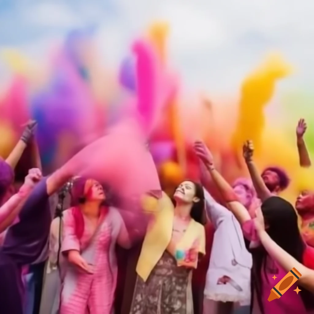 Holi celebration with colorful powders symbolizing friendship