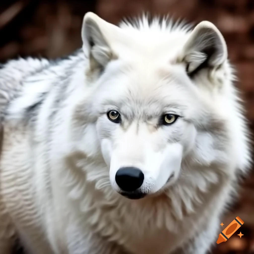 White wolf with striking silver eyes