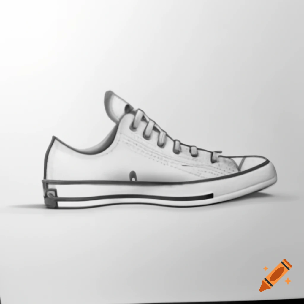 Pencil sketch of Converse sneakers
