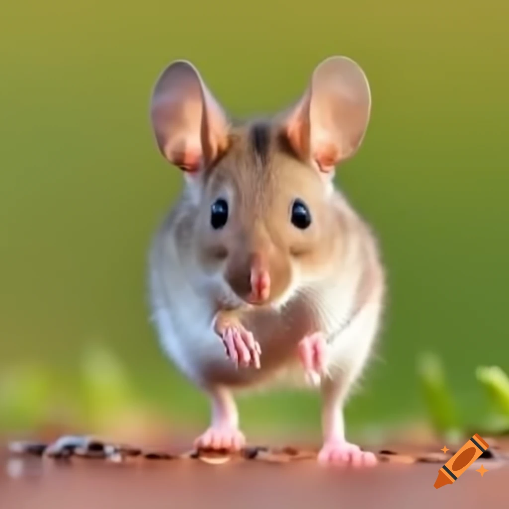 Small mouse running swiftly
