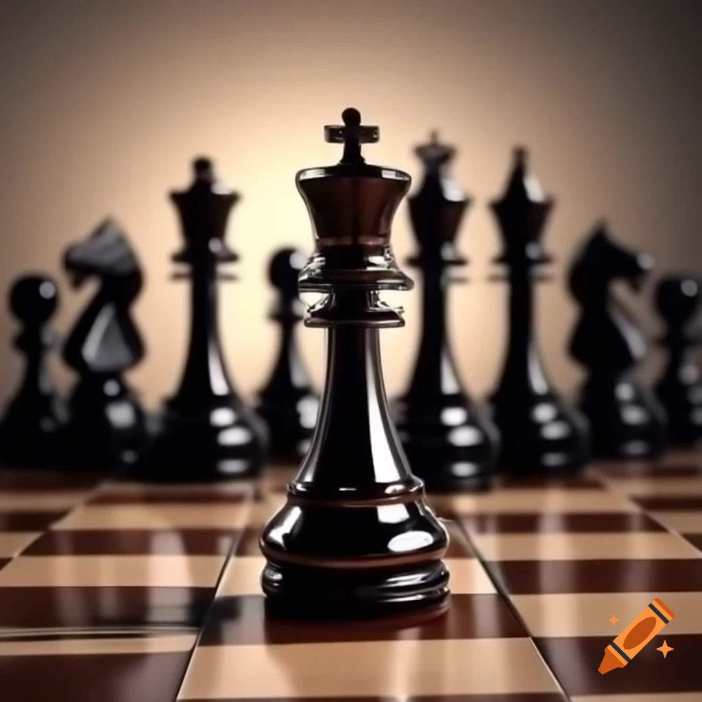 Chess game featuring fallen black king for checkmate